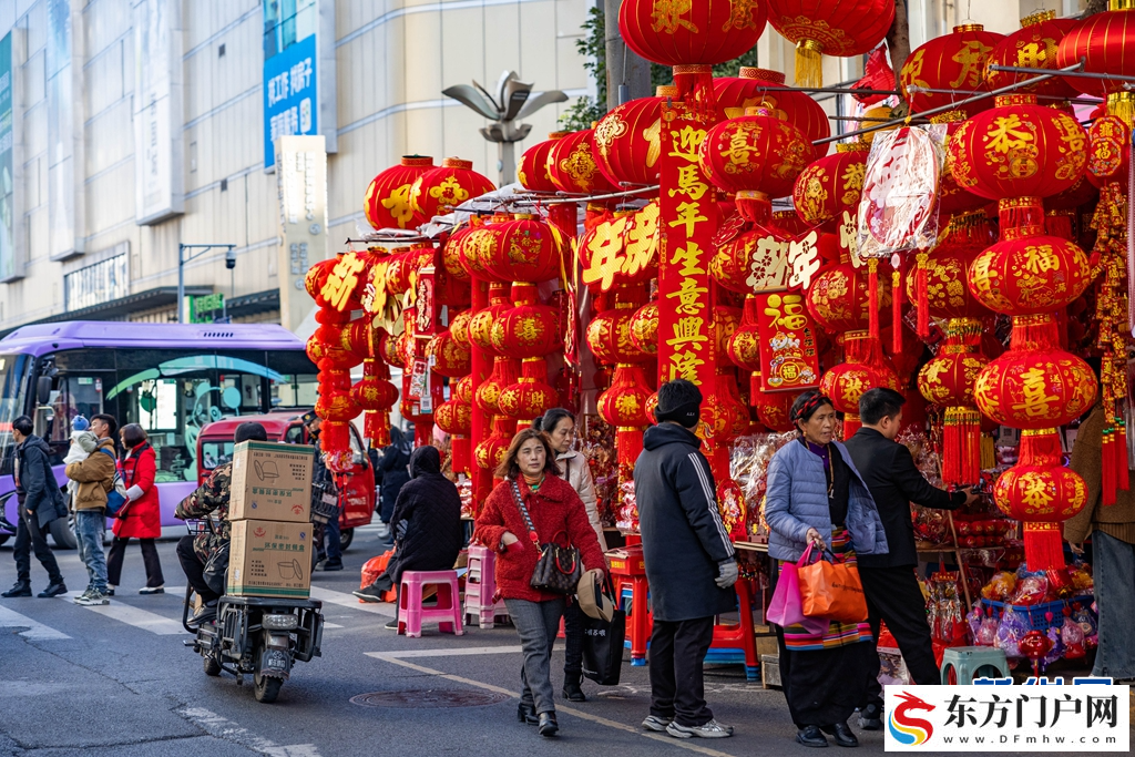 成都荷花池市场“红装”迎新春(图3)
