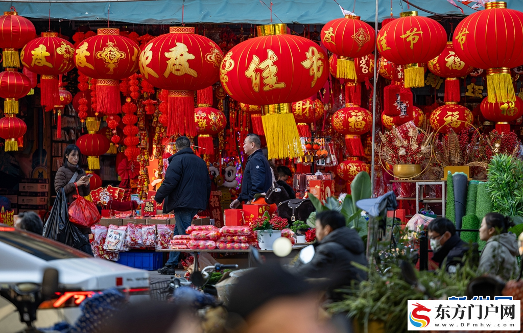 成都荷花池市场“红装”迎新春(图4)